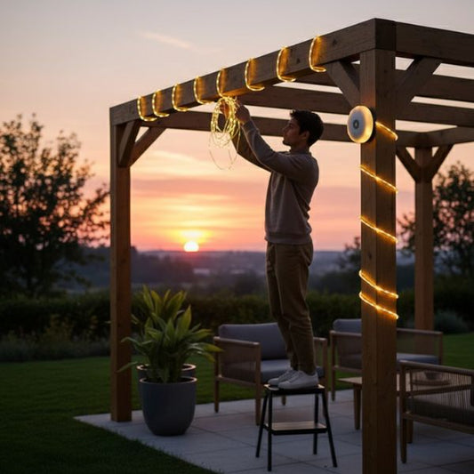 Comment accrocher des guirlandes lumineuses extérieures (et créer une ambiance magique)