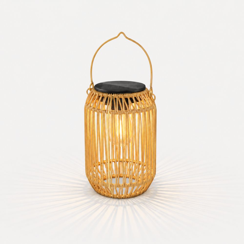 Lanterne solaire en rotin