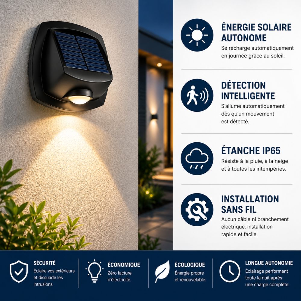 LumiWall – Lampe Solaire Murale