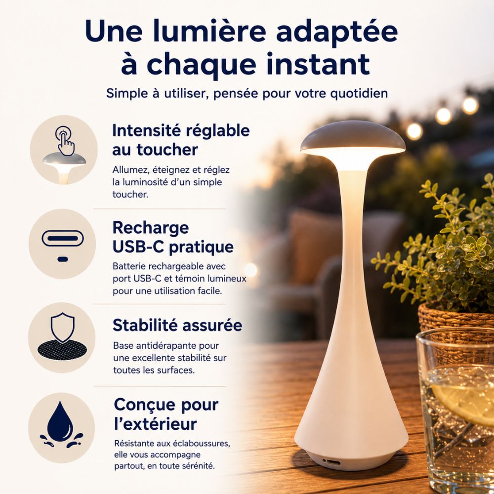LumiGlow – La Lampe Qui Sublime Vos Soirées
