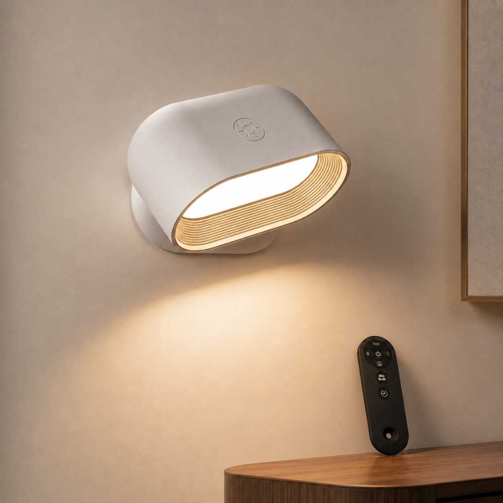 Applique murale LED blanche orientable avec télécommande