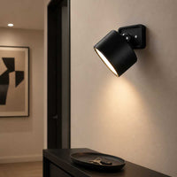 Applique murale LED noire orientable avec éclairage chaud
