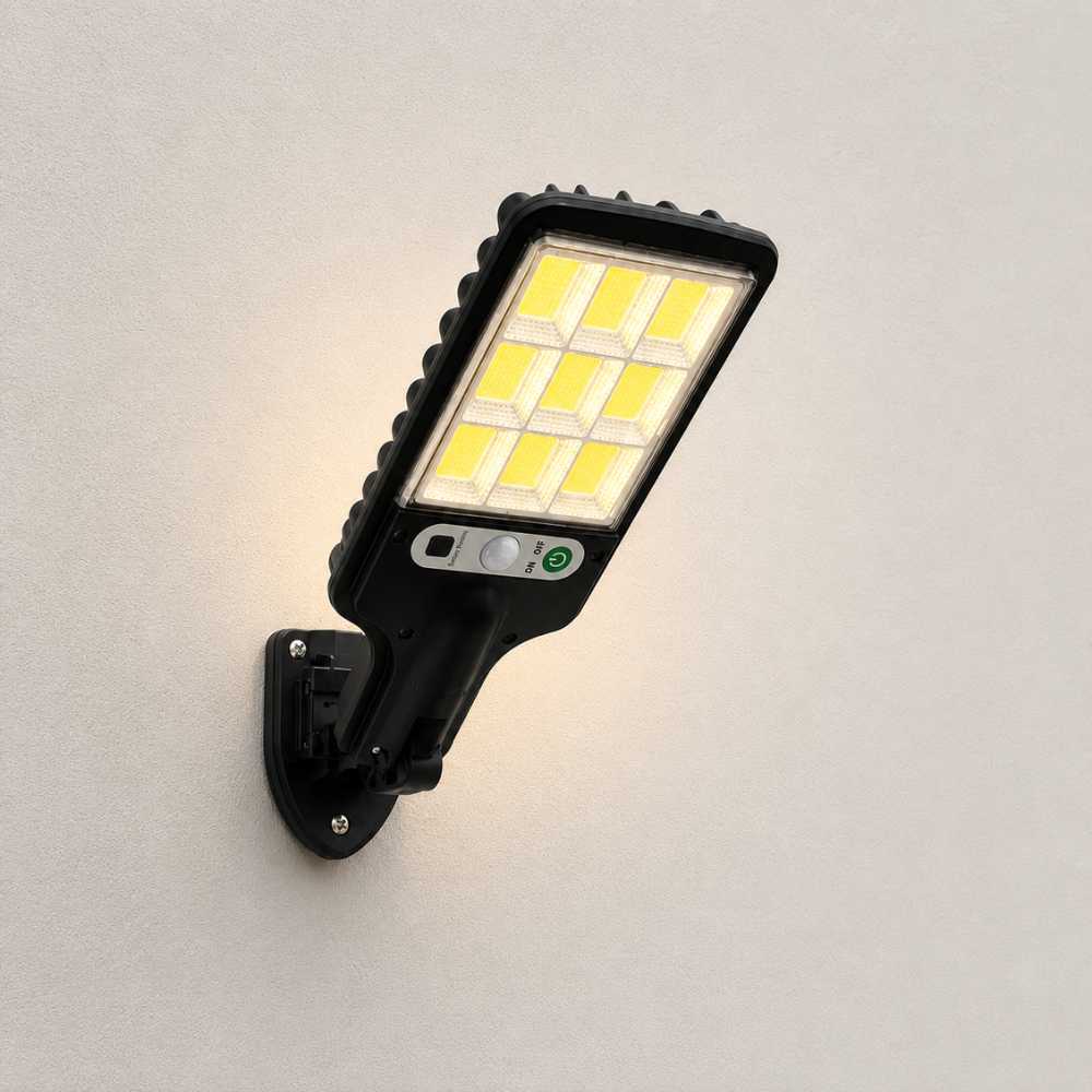 Applique murale solaire LED extérieure noire avec détecteur de mouvement