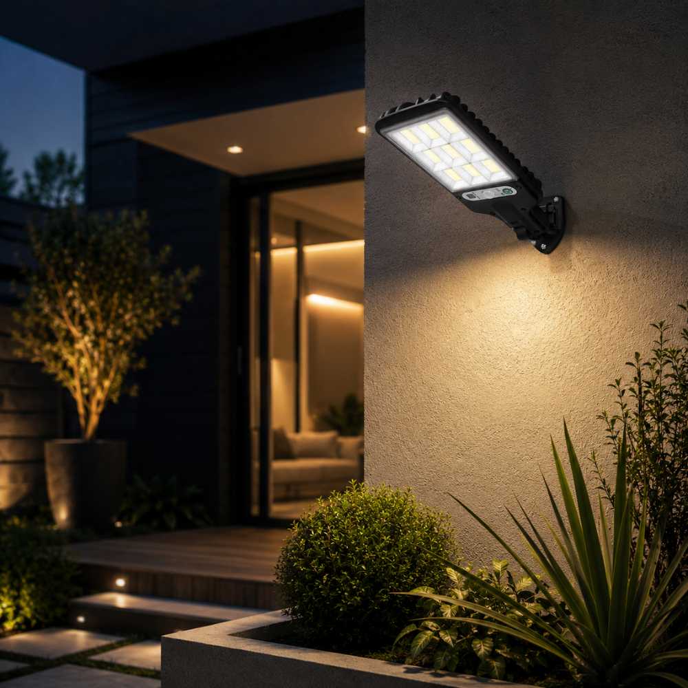 Applique murale solaire avec détecteur de mouvement pour entrée de maison