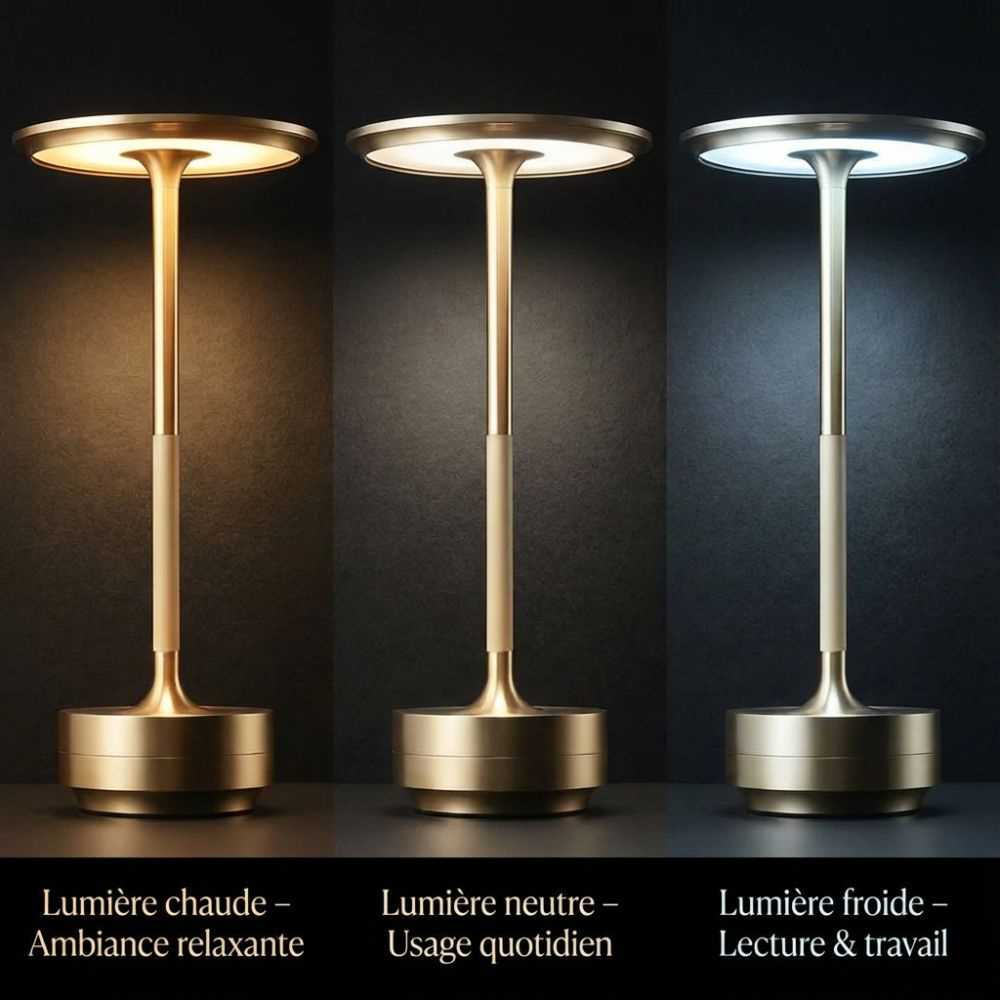 Lampe LED avec trois températures de lumière chaude neutre et froide