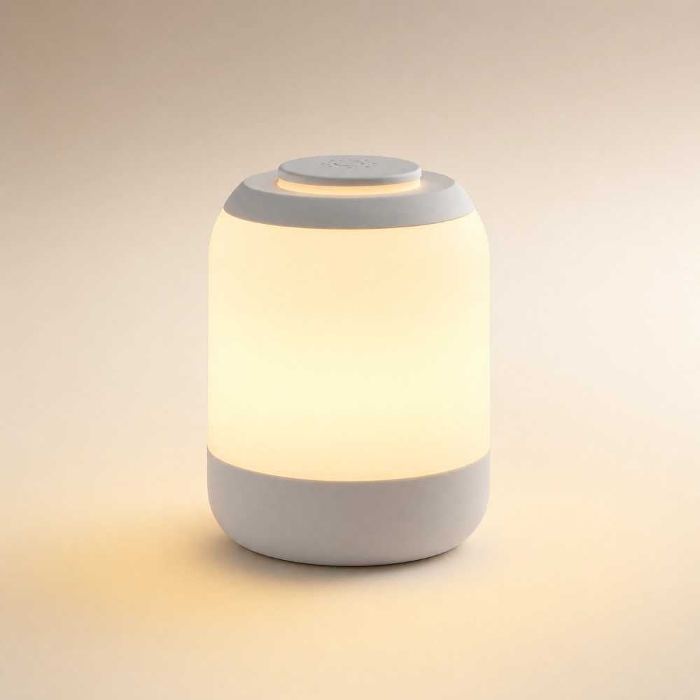 Lampe LED sans fil blanche avec diffuseur lumineux et commande tactile
