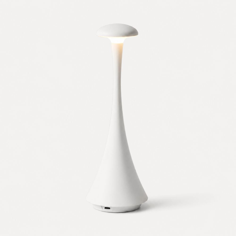 Lampe de chevet LED sans fil blanche au design moderne et minimaliste