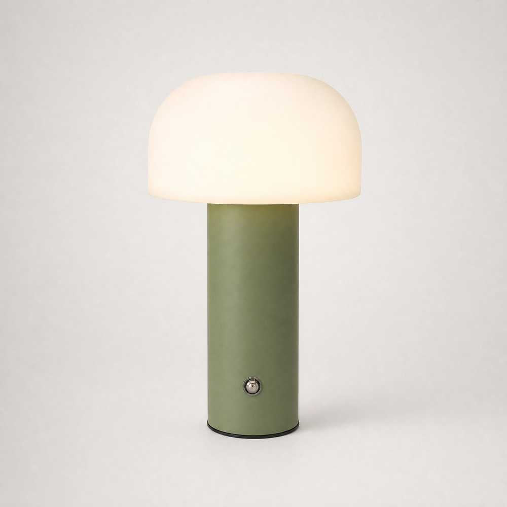Lampe de chevet champignon verte avec éclairage doux