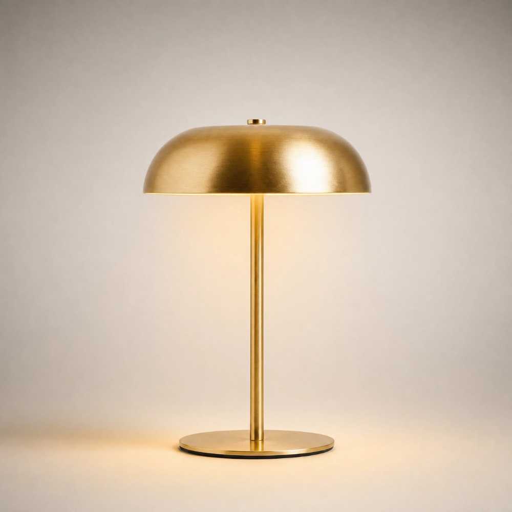Lampe de chevet dorée au design moderne avec éclairage LED