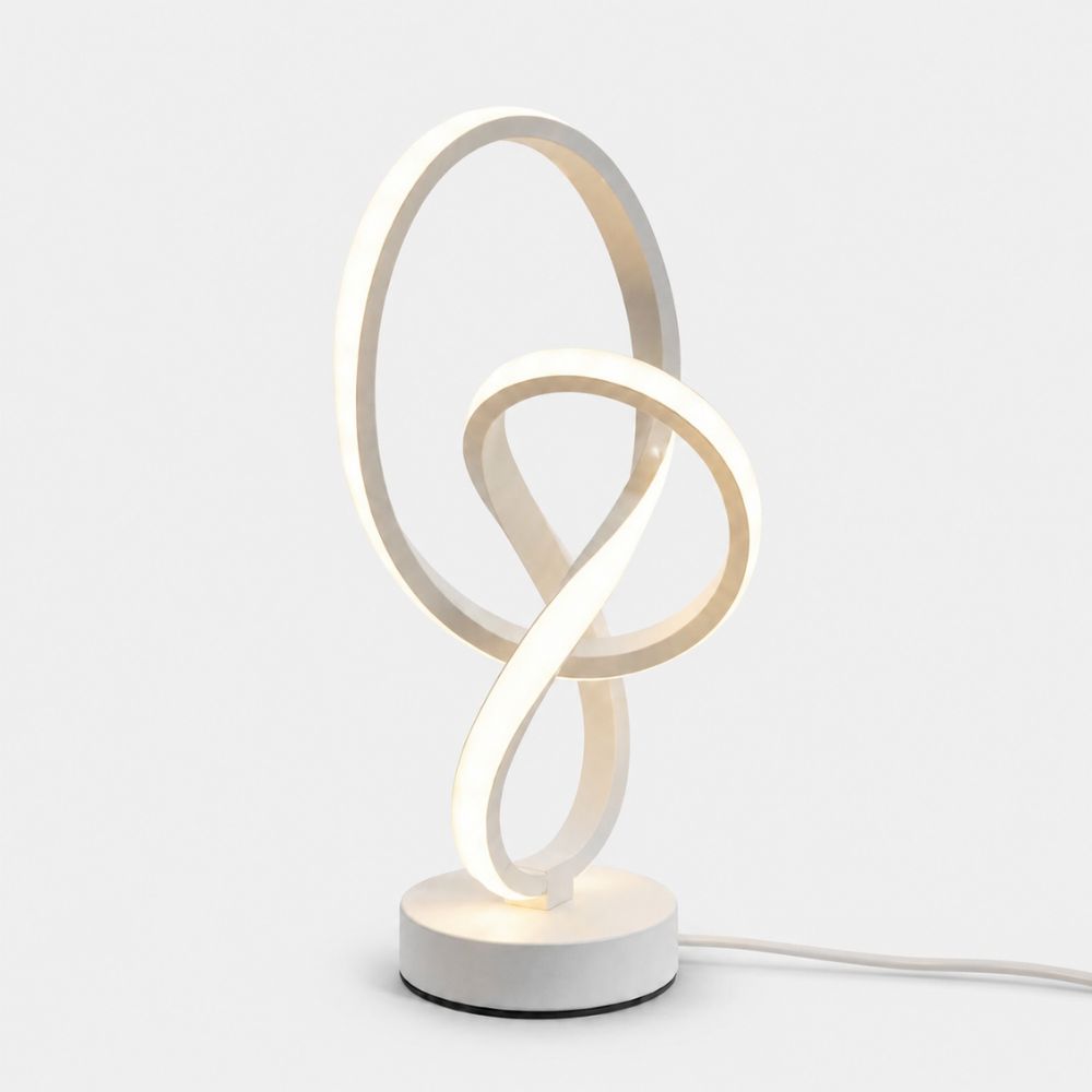 Lampe de table LED blanche moderne avec éclairage intégré
