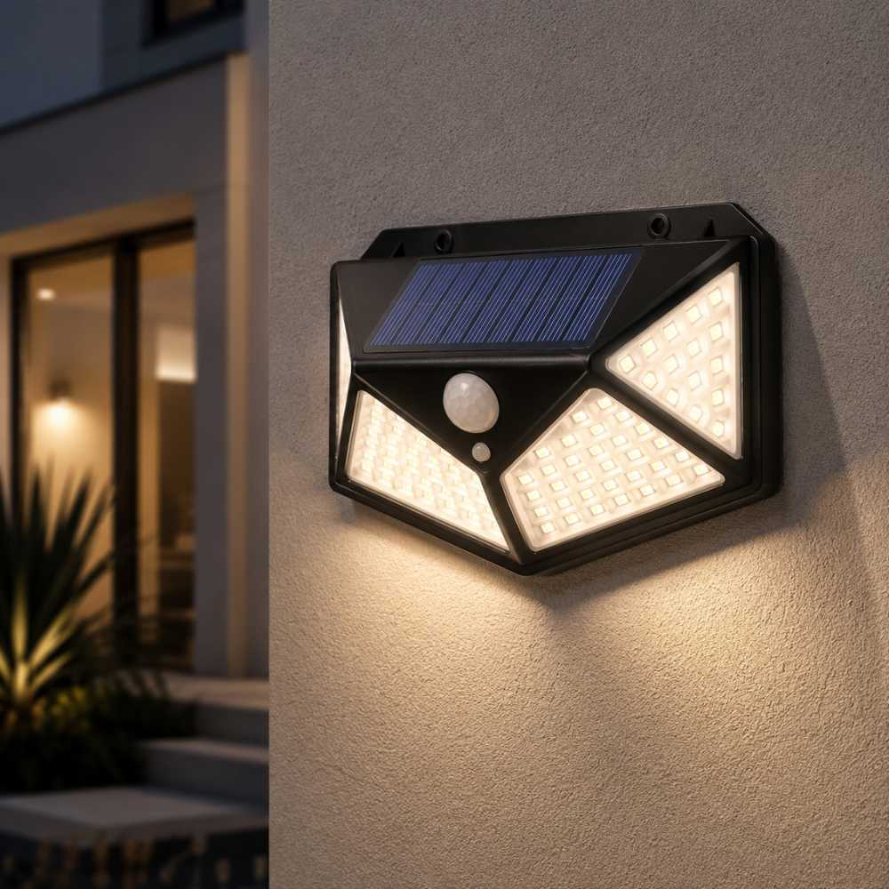 Lampe solaire murale extérieure à LED avec éclairage automatique