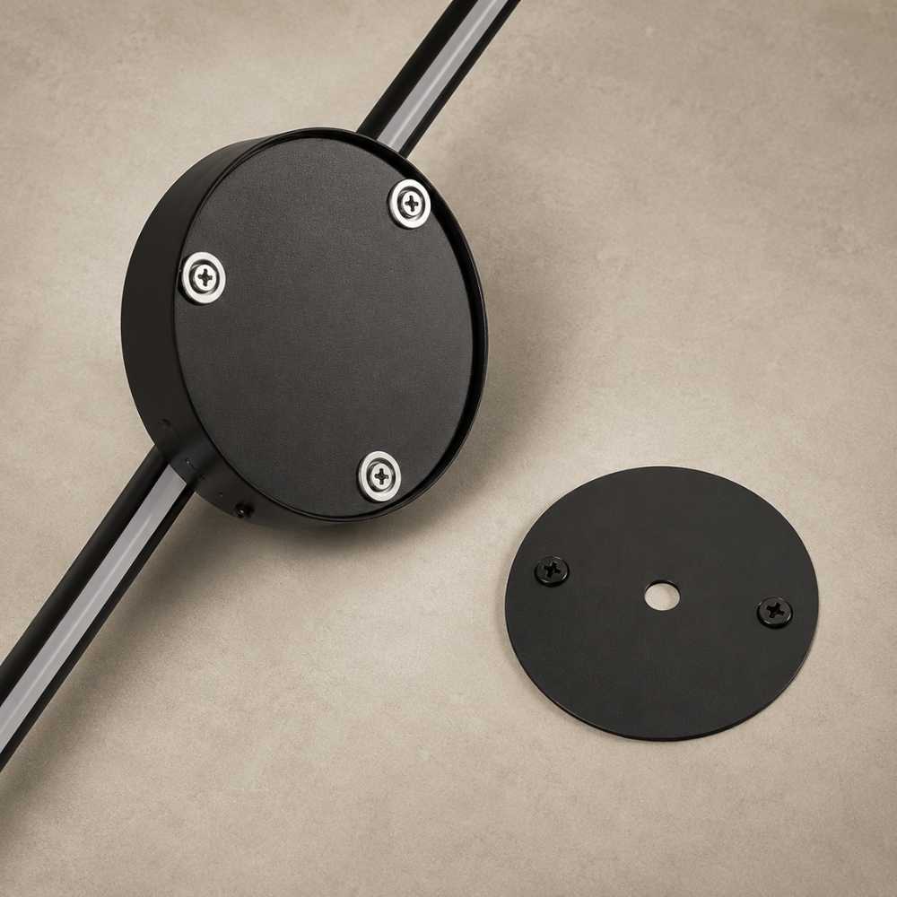 Système de fixation rond pour applique murale LED noire